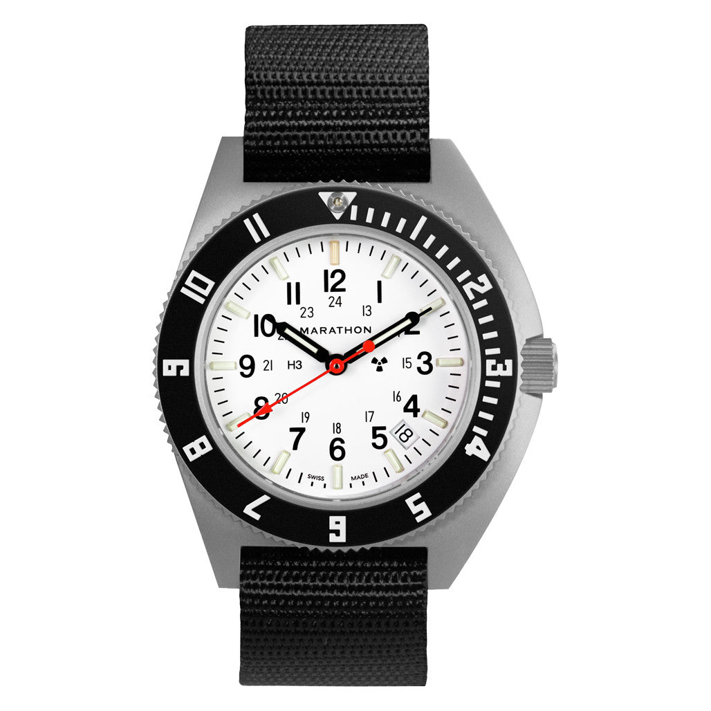Marathon Swiss 41mm Arctic Steel Navigator with Tritium Tubes on
