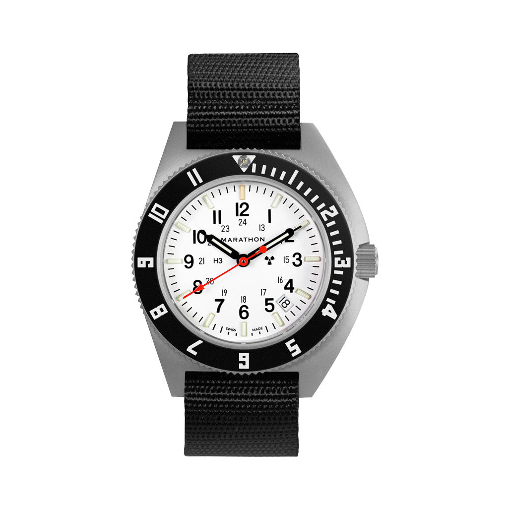 Marathon Swiss 41mm Arctic Steel Navigator with Tritium Tubes on