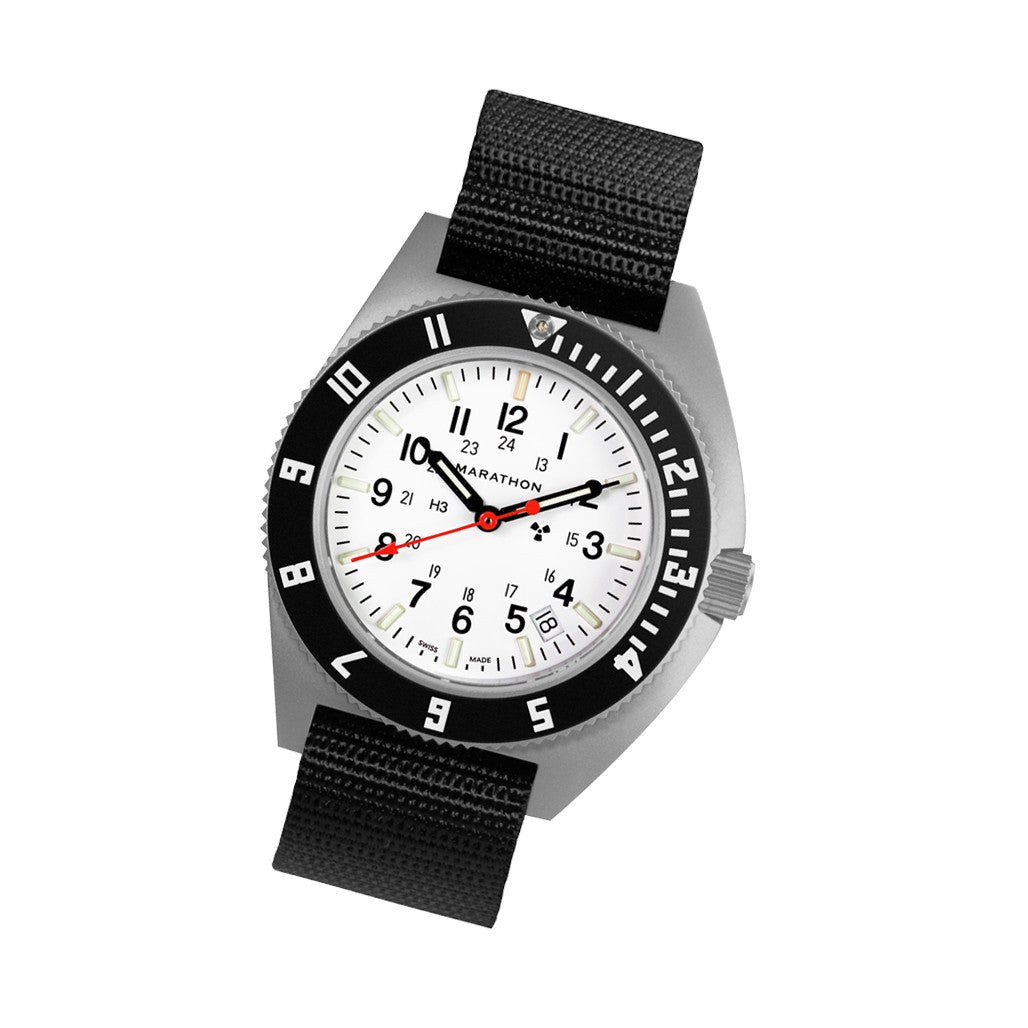 Marathon Swiss 41mm Arctic Steel Navigator with Tritium Tubes on