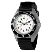 Marathon Swiss 41mm Arctic Steel Navigator with Tritium Tubes on Ballistic Strap #WW194013SS-0501