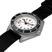 Marathon Swiss 41mm Arctic Steel Navigator with Tritium Tubes on Ballistic Strap #WW194013SS-0501