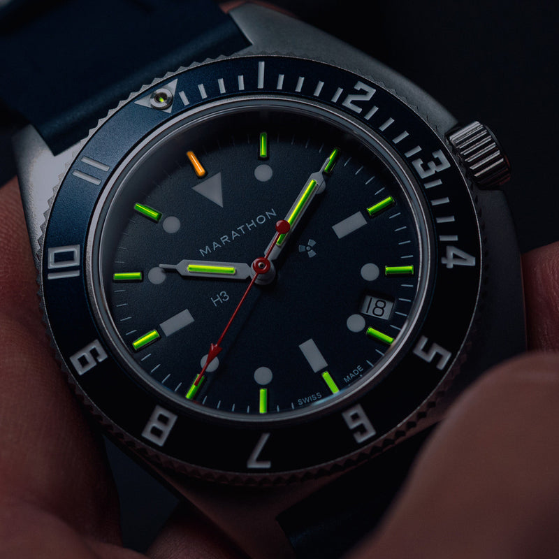 Marathon Swiss Steel Navigator Blue Yonder with Tritium Tubes #WW194013SS-1301
