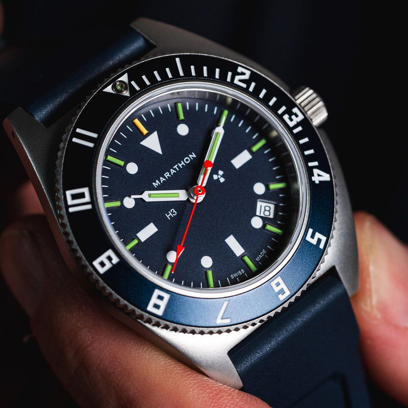 Marathon Swiss Steel Navigator Blue Yonder with Tritium Tubes #WW194013SS-1301