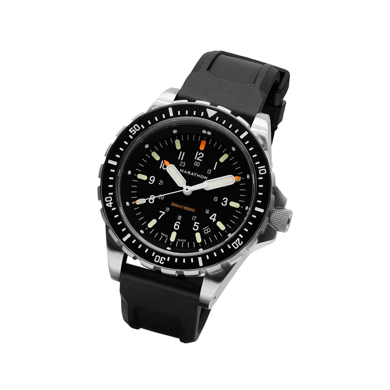 Marathon Swiss Made, JSAR Quartz Divers Watch with Sapphire Crystal #WW194018 tilt