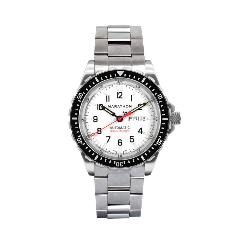 Marathon Jumbo Day-Date SAR Automatic Dive Watch with White Dial #WW194021-0509