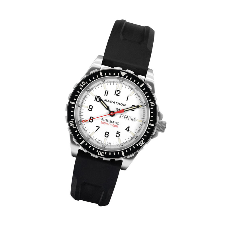 Marathon Jumbo Day-Date SAR Automatic Dive Watch with White Dial #WW194021-0530 tilt
