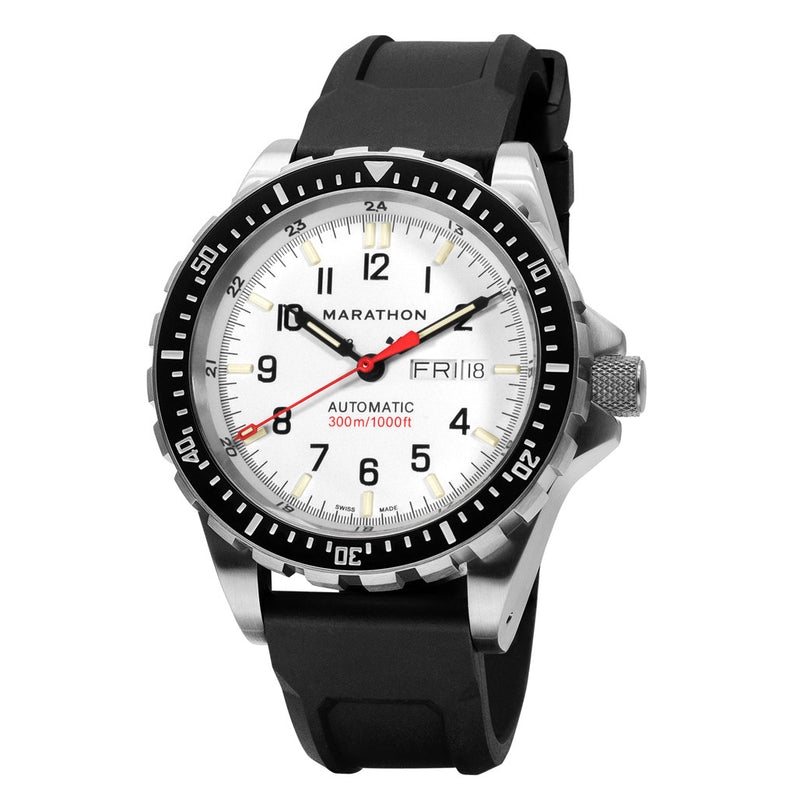 Marathon Jumbo Day-Date SAR Automatic Dive Watch with White Dial #WW194021-0530 view