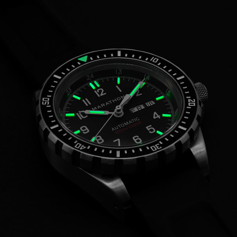 Marathon Swiss Made, JDD Search and Rescue Automatic Divers Watch with Sapphire Crystal #WW194021 Lume