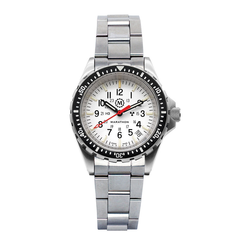 Marathon (Medium) Swiss Made, Arctic TSAR Quartz Military Divers Watch with Sapphire Crystal #WW194027Brace-NM-WD