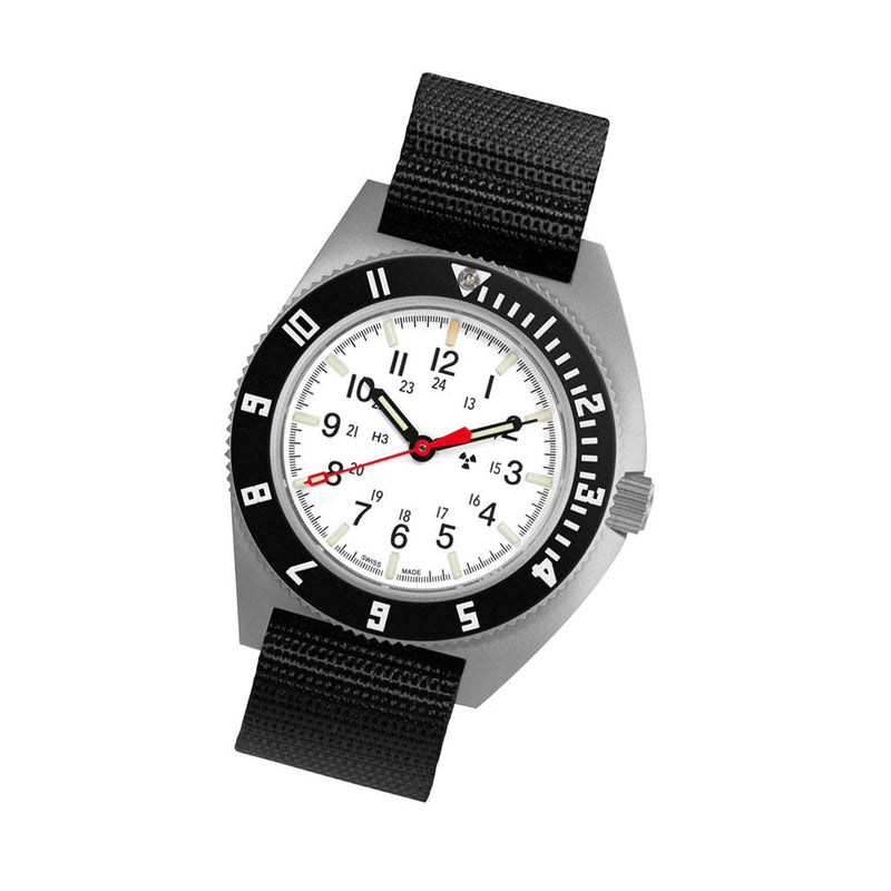 Marathon Swiss 41mm Automatic Arctic (No-Date) Navigator on Ballistic Nylon #WW194029SS-0501
