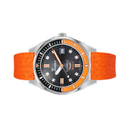 Squale Matic S Black Dial Watch with Mosaic Rubber Strap #MATICBKOBK.MROR