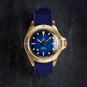 Yema 39mm Superman Bronze CMM.10 Blue Limited Edition on FKM Strap #YEMA-01