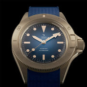 Yema 39mm Superman Bronze CMM.10 Blue Limited Edition on FKM Strap #YEMA-01