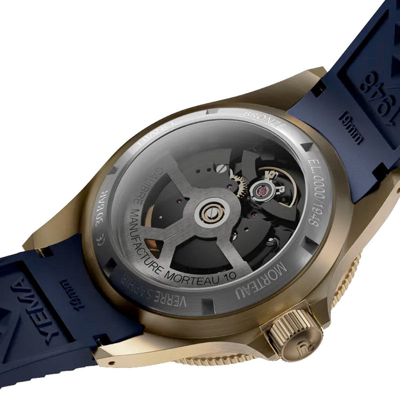 Yema 39mm Superman Bronze CMM.10 Blue Limited Edition on FKM Strap #YEMA-01