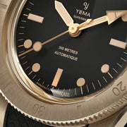 Yema 39mm Superman Bronze CMM.10 Black Limited Edition on FKM Strap #YEMA-02