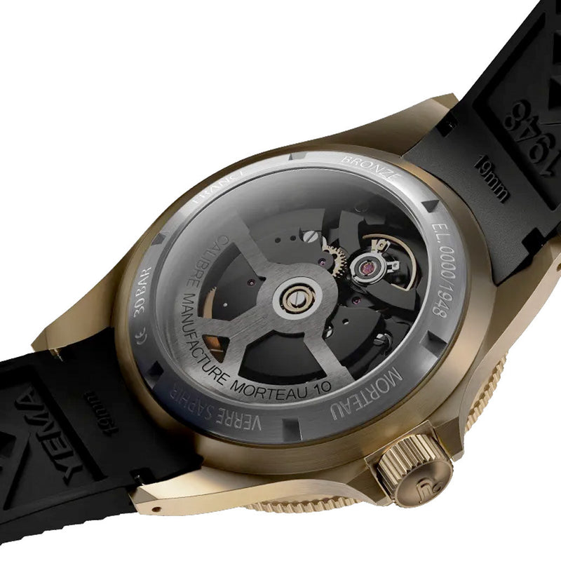 Yema 39mm Superman Bronze CMM.10 Black Limited Edition on FKM Strap #YEMA-02