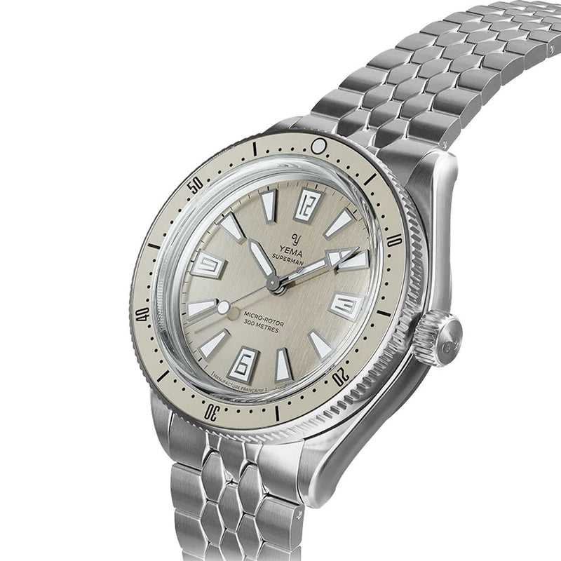 Yema Skin Diver CMM.20 with Beige Dial on Bracelet #YEMA-04