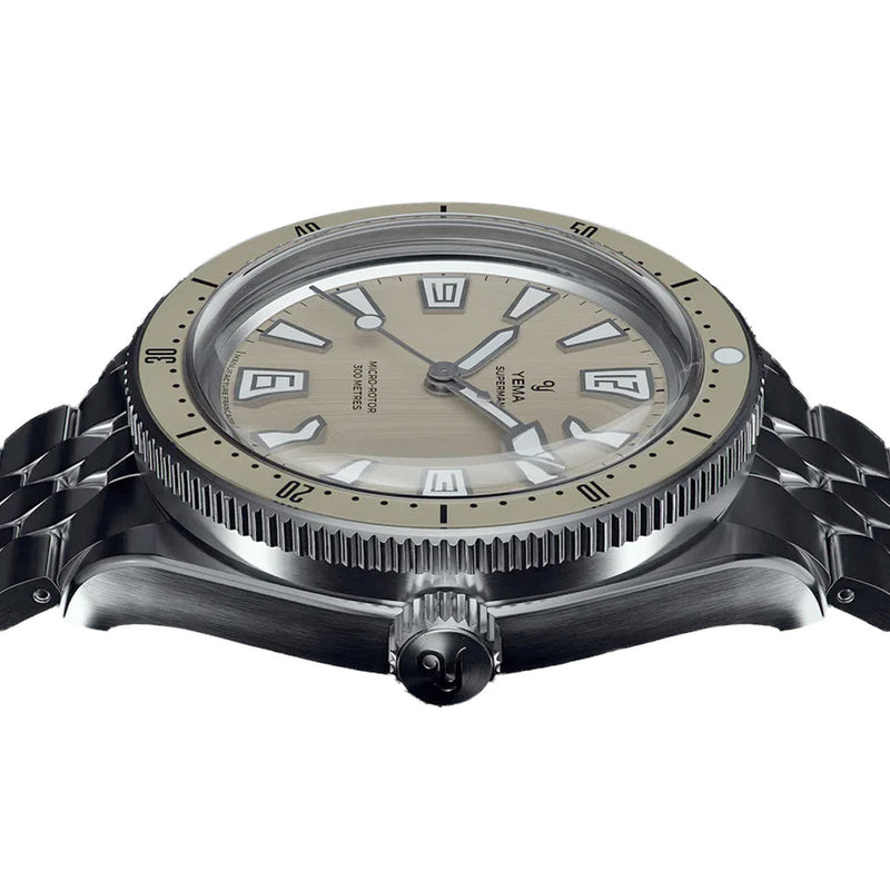 Yema Skin Diver CMM.20 with Beige Dial on Bracelet #YEMA-04