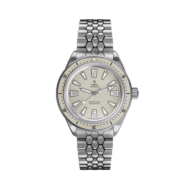 Yema Skin Diver CMM.20 with Beige Dial on Bracelet #YEMA-04