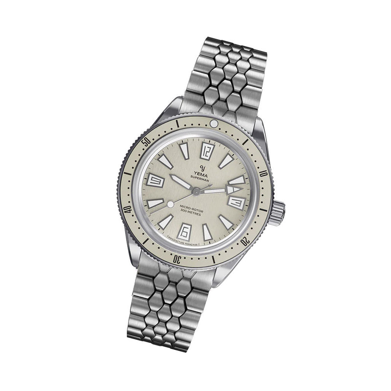 Yema Skin Diver CMM.20 with Beige Dial on Bracelet #YEMA-04