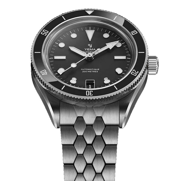 Yema Superman Dato CMM.10 with Black Dial on Bracelet #YEMA-06