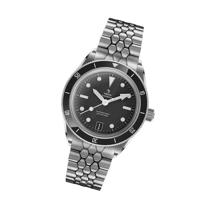 Yema Superman Dato CMM.10 with Black Dial on Bracelet #YEMA-06