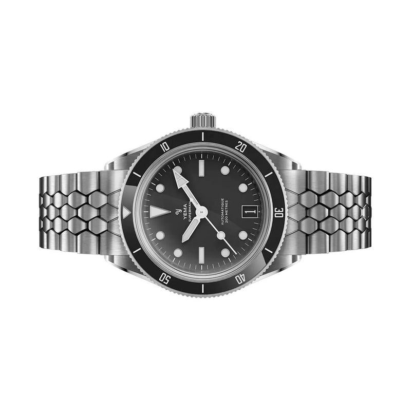 Yema Superman Dato CMM.10 with Black Dial on Bracelet #YEMA-06