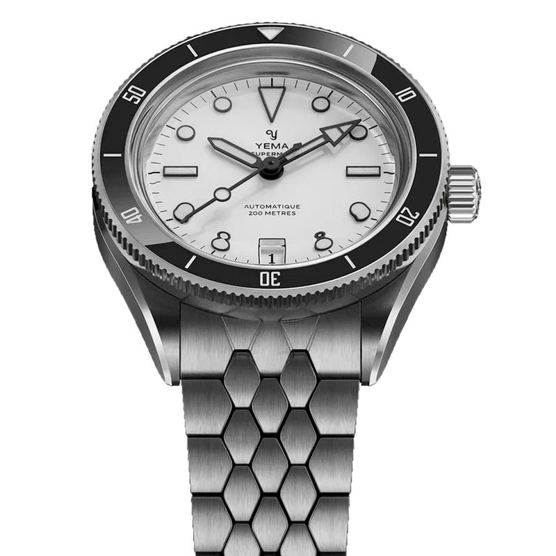 Yema Superman Dato CMM.10 with White Dial on Bracelet #YEMA-07