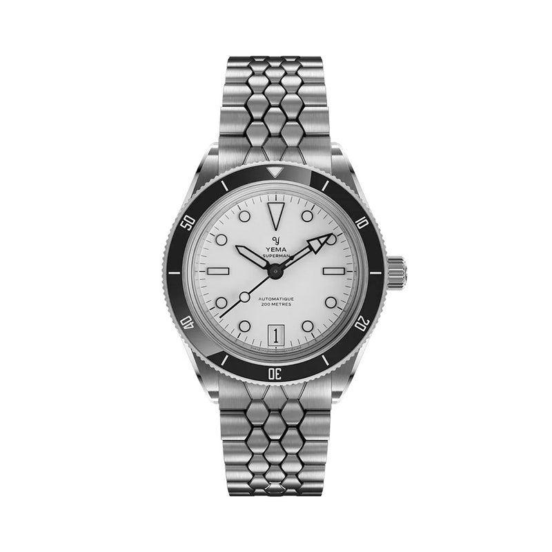 Yema Superman Dato CMM.10 with White Dial on Bracelet #YEMA-07