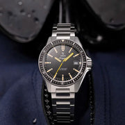 Yema Navy Heritage with Black Dial on Bracelet #YEMA-09