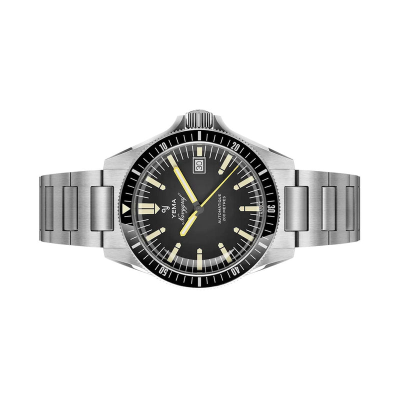 Yema Navy Heritage with Black Dial on Bracelet #YEMA-09