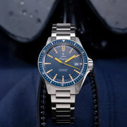 Yema Navy Heritage with Blue Dial on Bracelet #YEMA-10