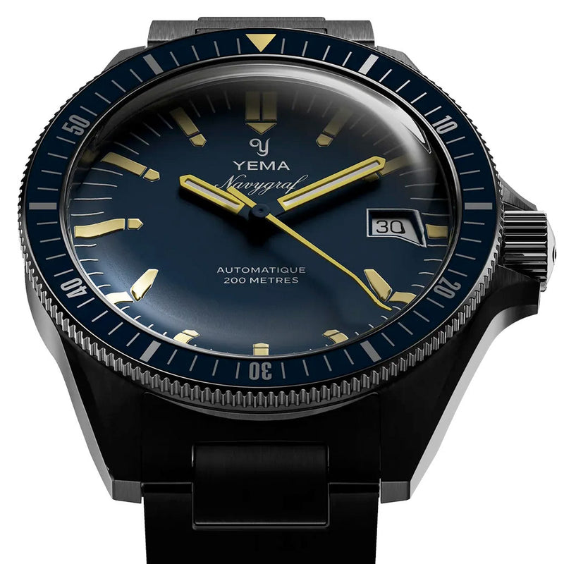 Yema Navy Heritage with Blue Dial on Bracelet #YEMA-10