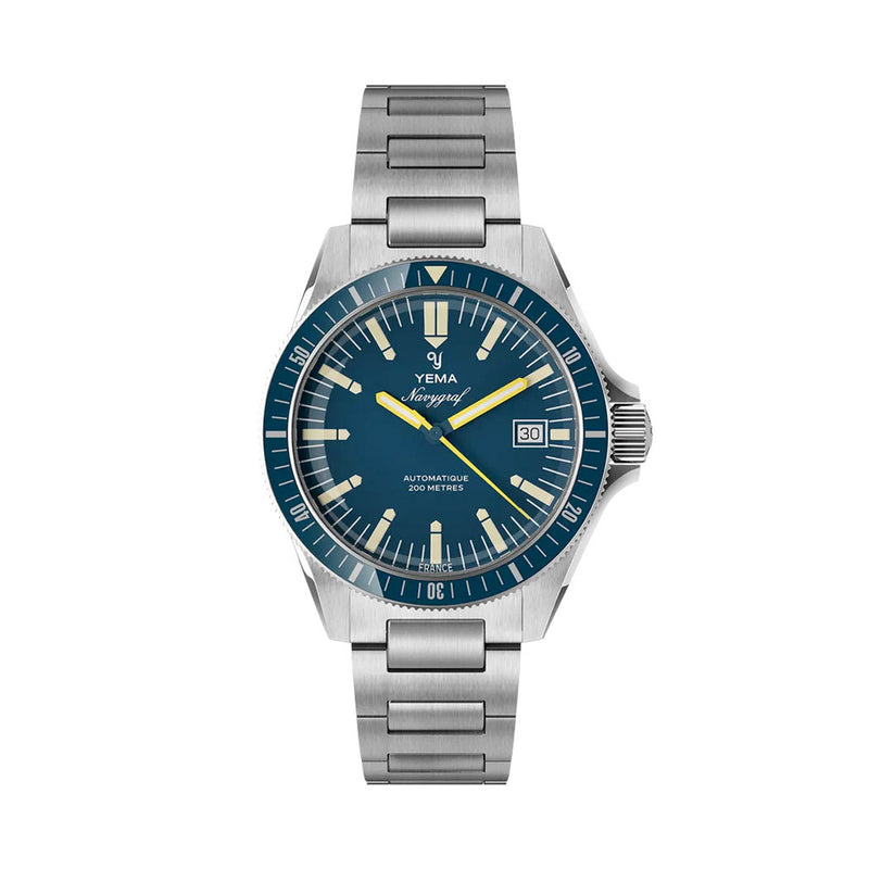 Yema Navy Heritage with Blue Dial on Bracelet #YEMA-10