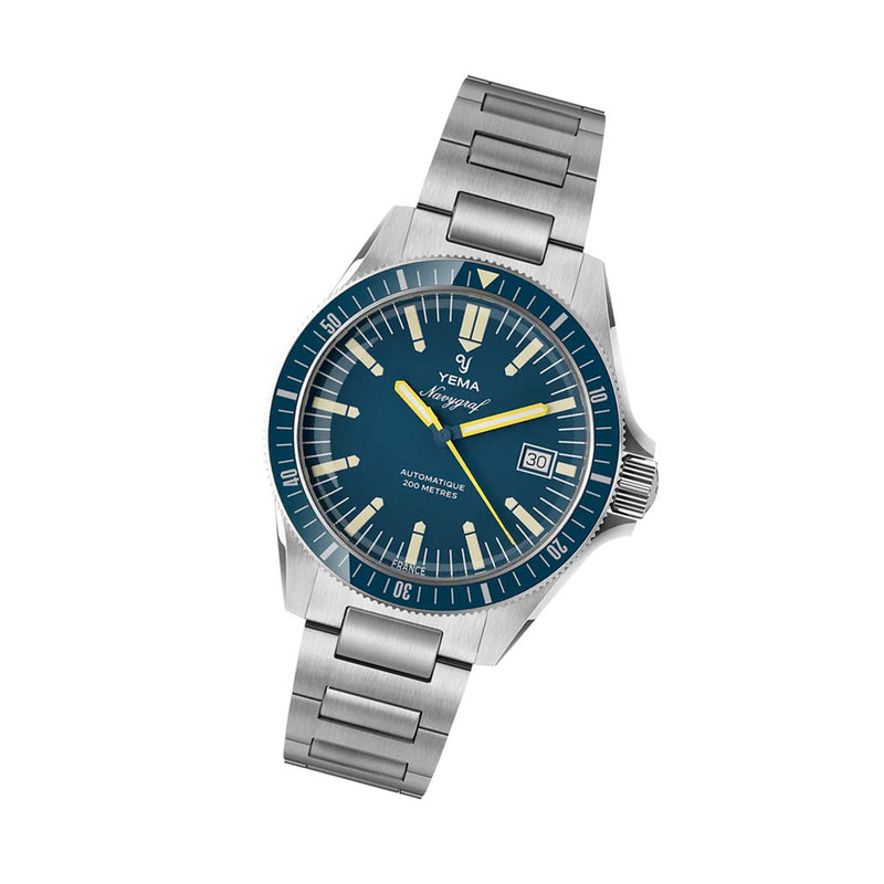 Yema Navy Heritage with Blue Dial on Bracelet #YEMA-10