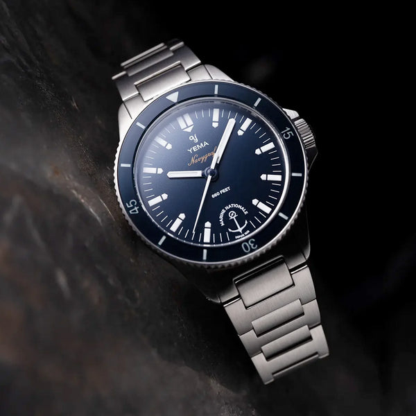 Yema Navygraf Marine Nationale Quarz with Blue Dial #YEMA-11