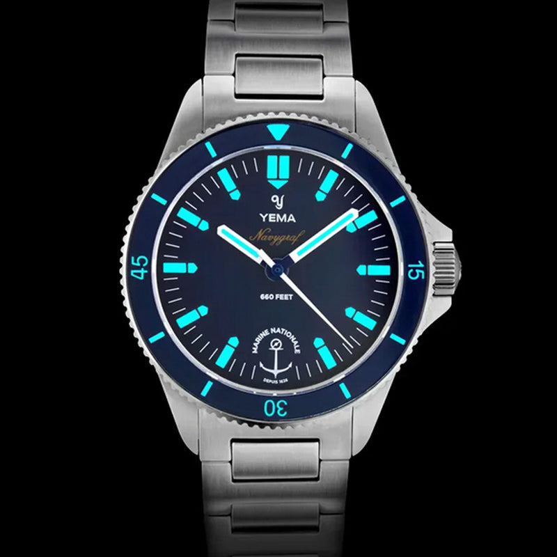 Yema Navygraf Marine Nationale Quarz with Blue Dial #YEMA-11