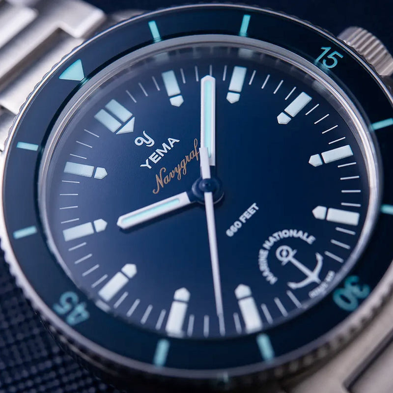 Yema Navygraf Marine Nationale Quarz with Blue Dial #YEMA-11