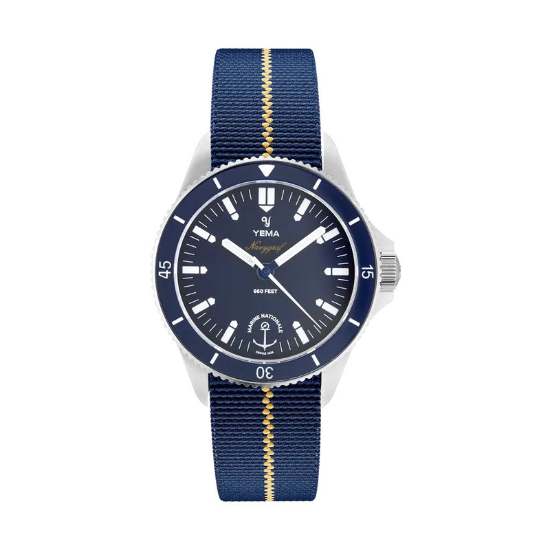 Yema Navygraf Marine Nationale Quarz with Blue Dial #YEMA-11