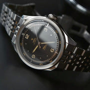Yema Flygraf Pilot with Black Dial on Bracelet #YEMA-12