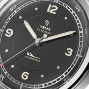Yema Flygraf Pilot with Black Dial on Bracelet #YEMA-12