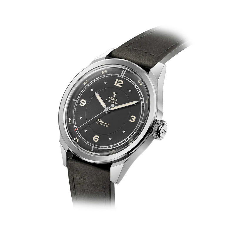 Yema Flygraf Pilot with Black Dial on Bracelet #YEMA-12