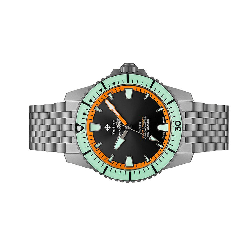 Zodiac Super Sea Wolf Pro-Diver Titanium Limited Edition #ZO3550 side