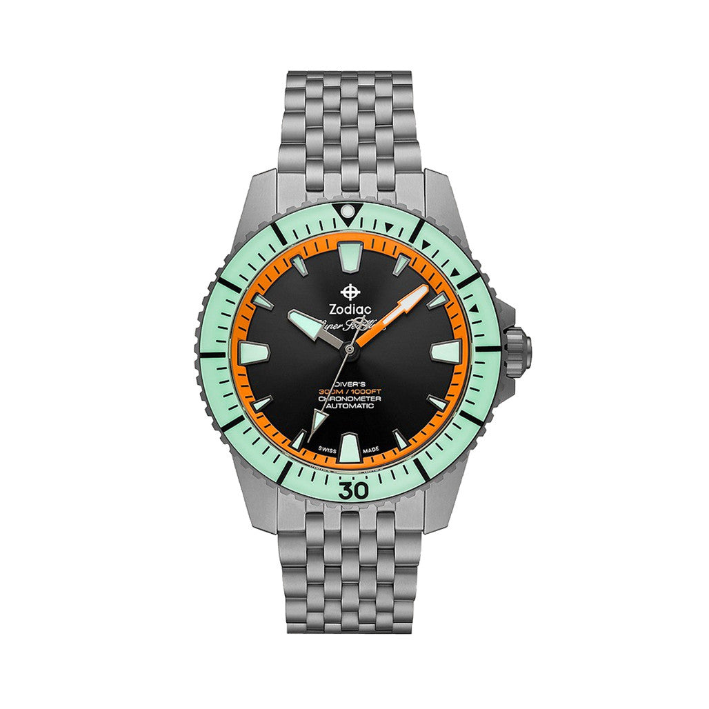 Zodiac Super Sea Wolf Pro-Diver Titanium Limited Edition #ZO3550