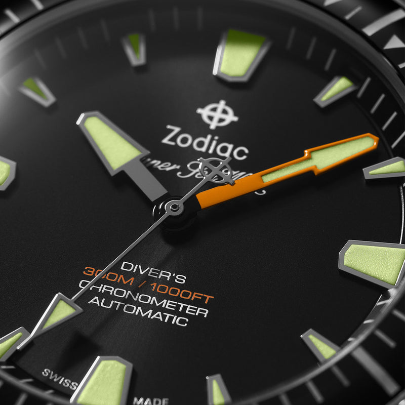Zodiac Super Sea Wolf Pro-Diver Automatic Stainless Steel Watch #ZO3552 lifestyle