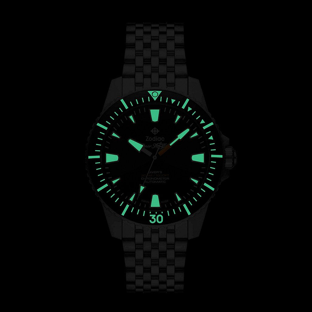 風星 Zodiac Super Sea Wolf Pro-Diver Automatic Stainless Steel Watch