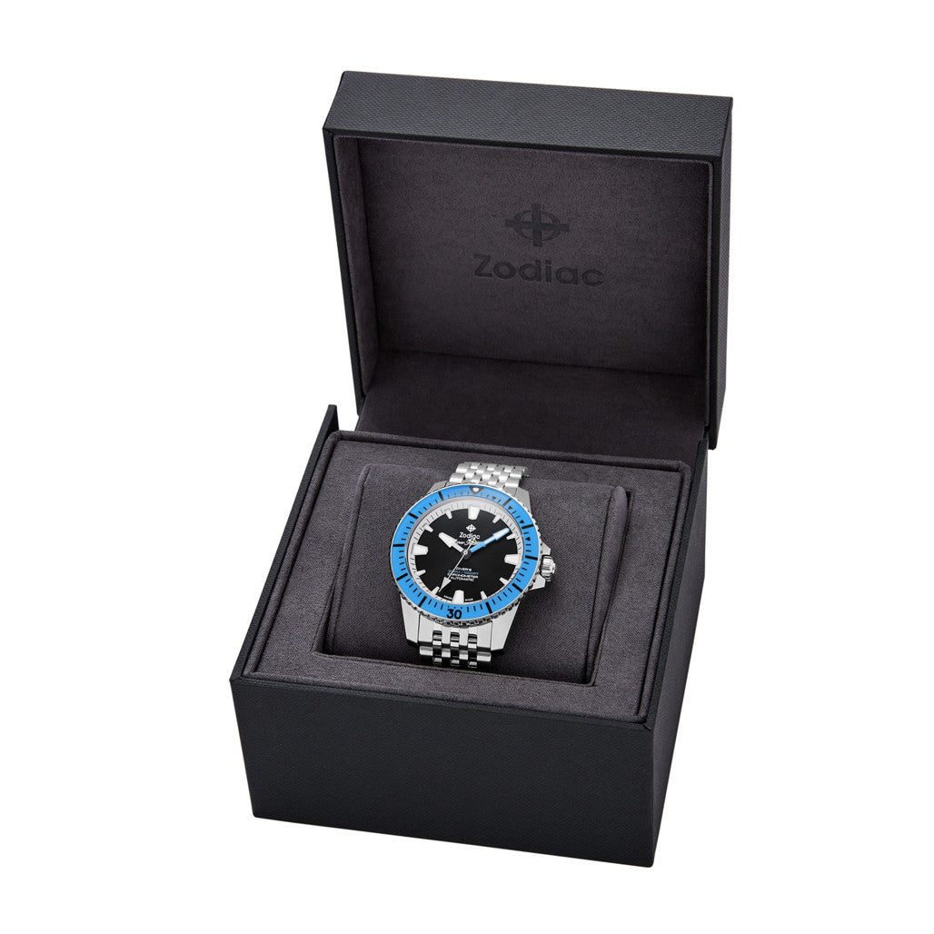 Zodiac Super Sea Wolf Pro-Diver with Black Dial and Blue Bezel
