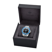 Zodiac Super Sea Wolf Pro-Diver with Black Dial and Blue Bezel #ZO3554 box