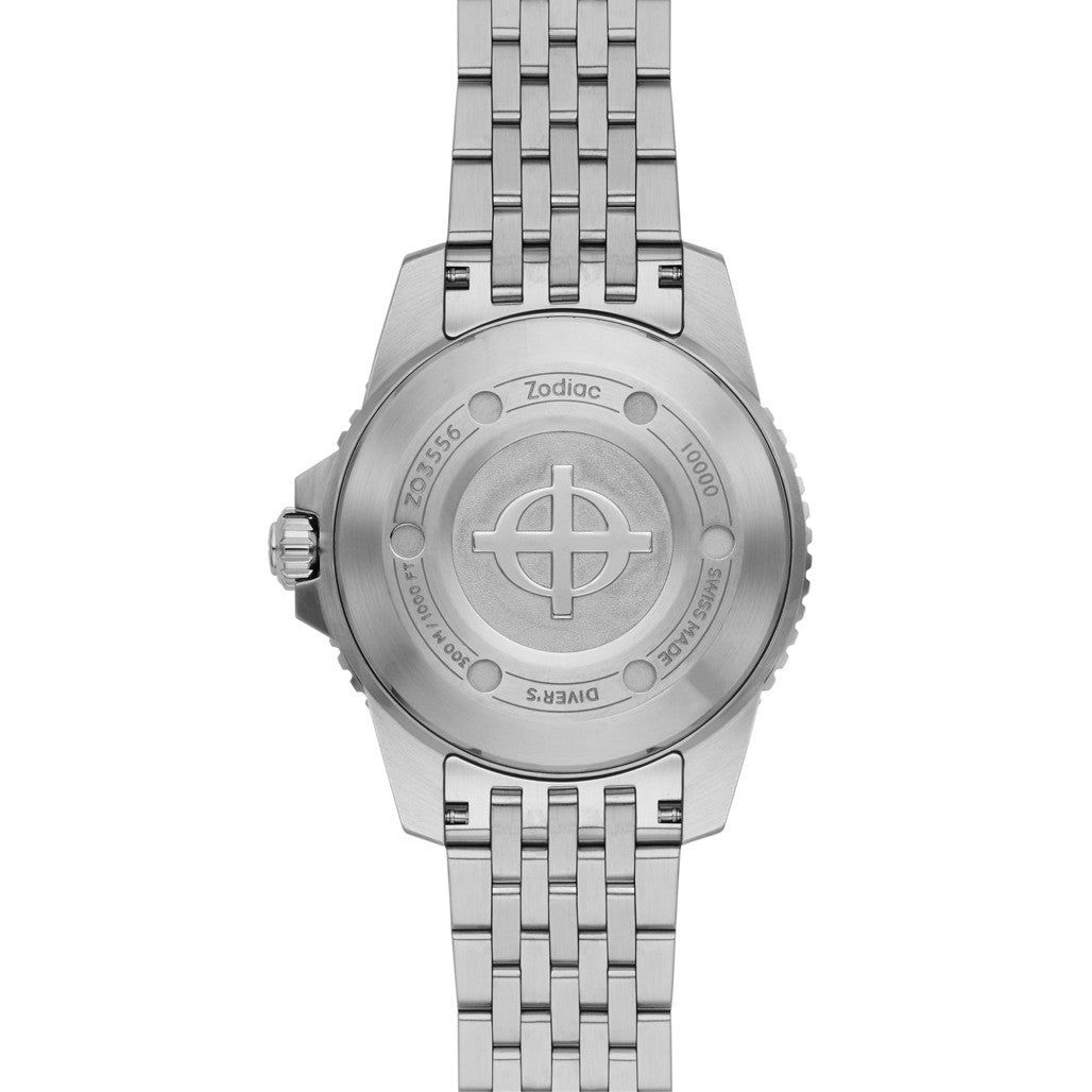 Zodiac Super Sea Wolf Pro-Diver with Silver Dial and Green Bezel