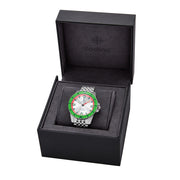 Zodiac Super Sea Wolf Pro-Diver with Silver Dial and Green Bezel #ZO3556 box